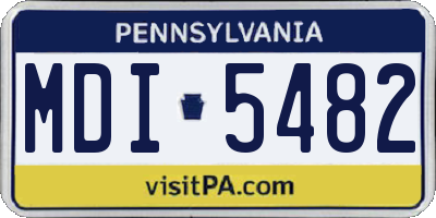 PA license plate MDI5482