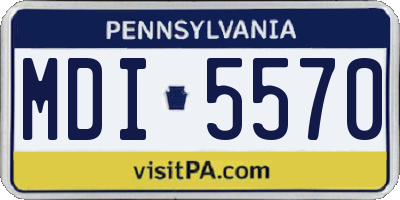 PA license plate MDI5570