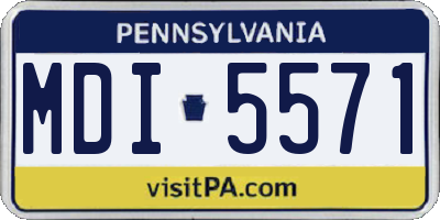 PA license plate MDI5571