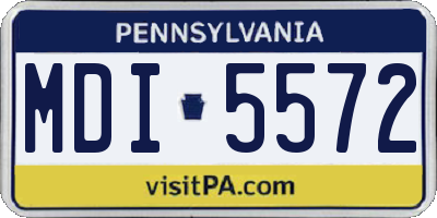 PA license plate MDI5572