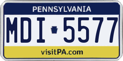 PA license plate MDI5577
