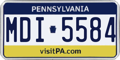 PA license plate MDI5584