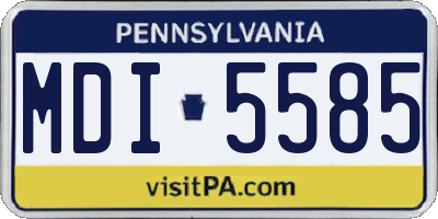 PA license plate MDI5585