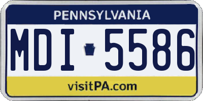 PA license plate MDI5586