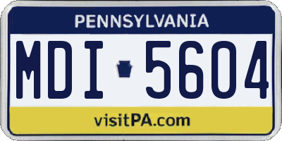 PA license plate MDI5604