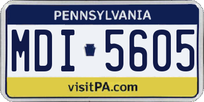 PA license plate MDI5605