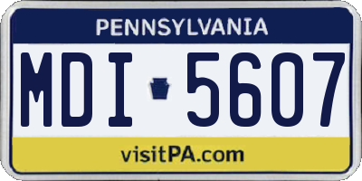 PA license plate MDI5607