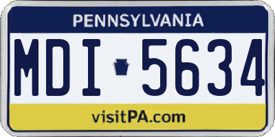 PA license plate MDI5634