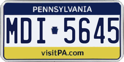 PA license plate MDI5645