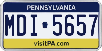 PA license plate MDI5657