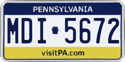 PA license plate MDI5672