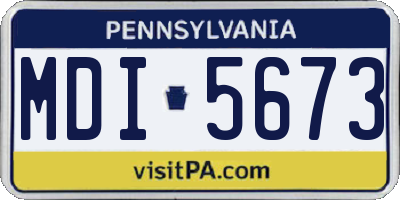 PA license plate MDI5673