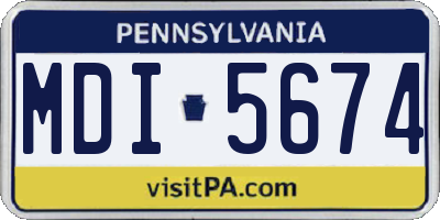 PA license plate MDI5674