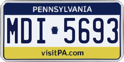 PA license plate MDI5693