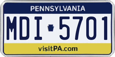 PA license plate MDI5701