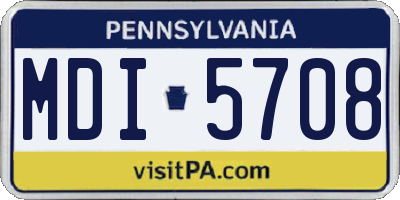 PA license plate MDI5708