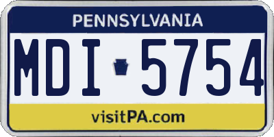 PA license plate MDI5754