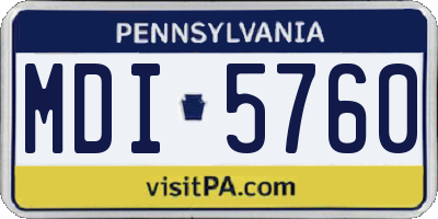 PA license plate MDI5760