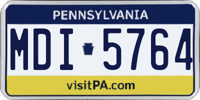 PA license plate MDI5764