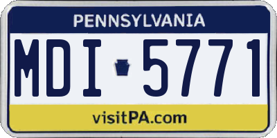 PA license plate MDI5771