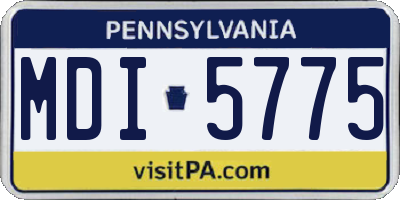 PA license plate MDI5775