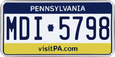 PA license plate MDI5798