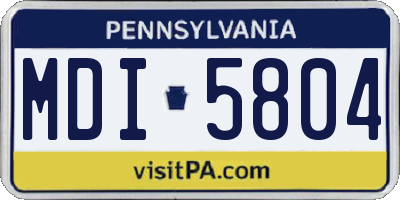 PA license plate MDI5804