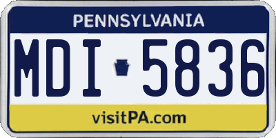 PA license plate MDI5836