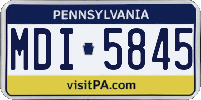 PA license plate MDI5845