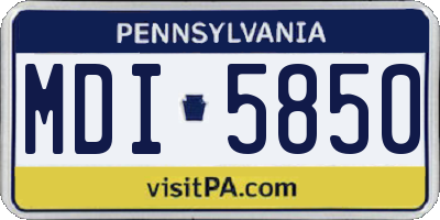 PA license plate MDI5850