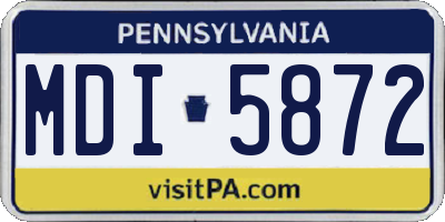 PA license plate MDI5872