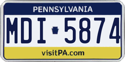 PA license plate MDI5874