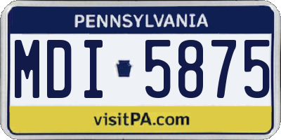 PA license plate MDI5875
