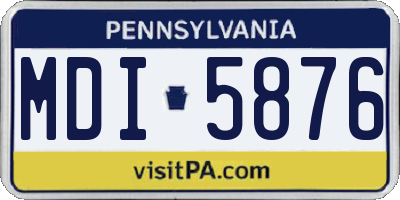 PA license plate MDI5876