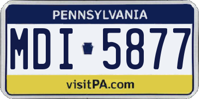 PA license plate MDI5877