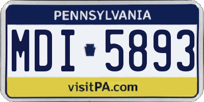 PA license plate MDI5893
