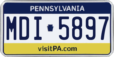 PA license plate MDI5897