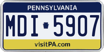 PA license plate MDI5907