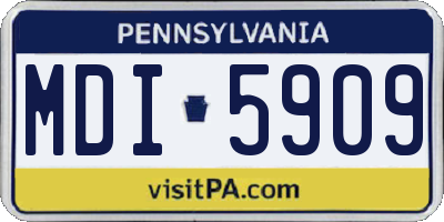 PA license plate MDI5909