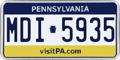 PA license plate MDI5935