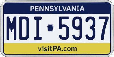 PA license plate MDI5937