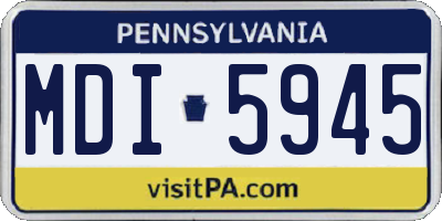 PA license plate MDI5945