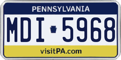 PA license plate MDI5968