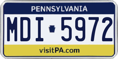 PA license plate MDI5972