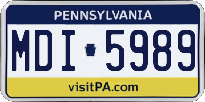 PA license plate MDI5989
