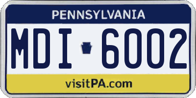 PA license plate MDI6002