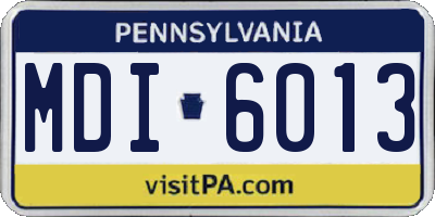 PA license plate MDI6013