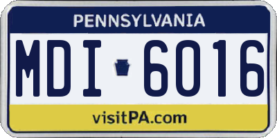 PA license plate MDI6016