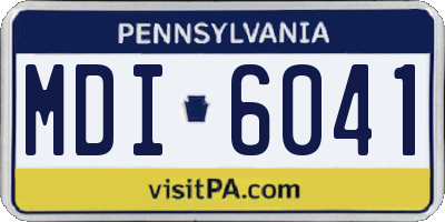 PA license plate MDI6041