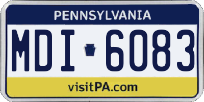 PA license plate MDI6083